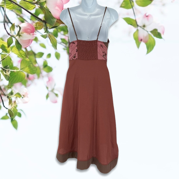 Free People Spaghetti Adjustable Strap Hi-Low Patchwork Dress Size 6 - Picture 4 of 7